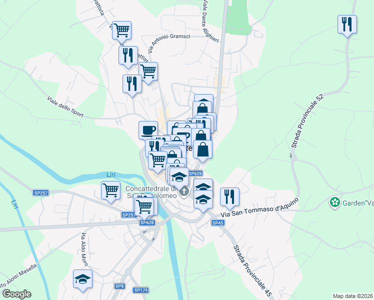 map of restaurants, bars, coffee shops, grocery stores, and more near 9 Piazza San Marco in Pontecorvo