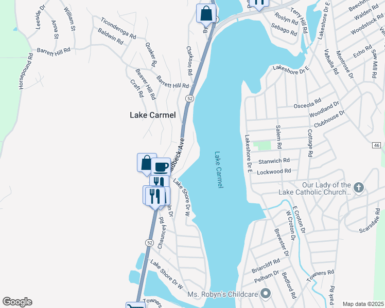 map of restaurants, bars, coffee shops, grocery stores, and more near 26 Grey Oaks Court in Carmel