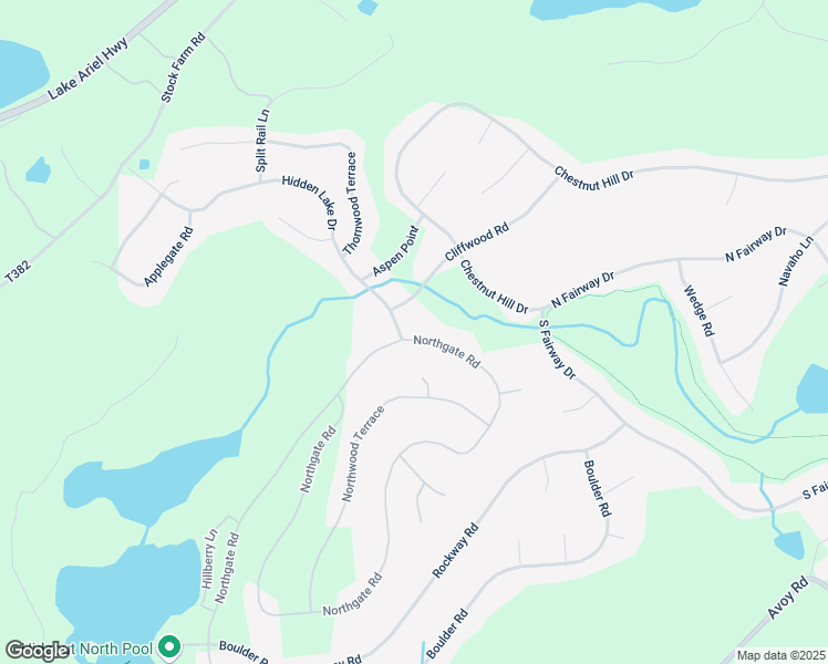 map of restaurants, bars, coffee shops, grocery stores, and more near Northgate Road in Lake Ariel