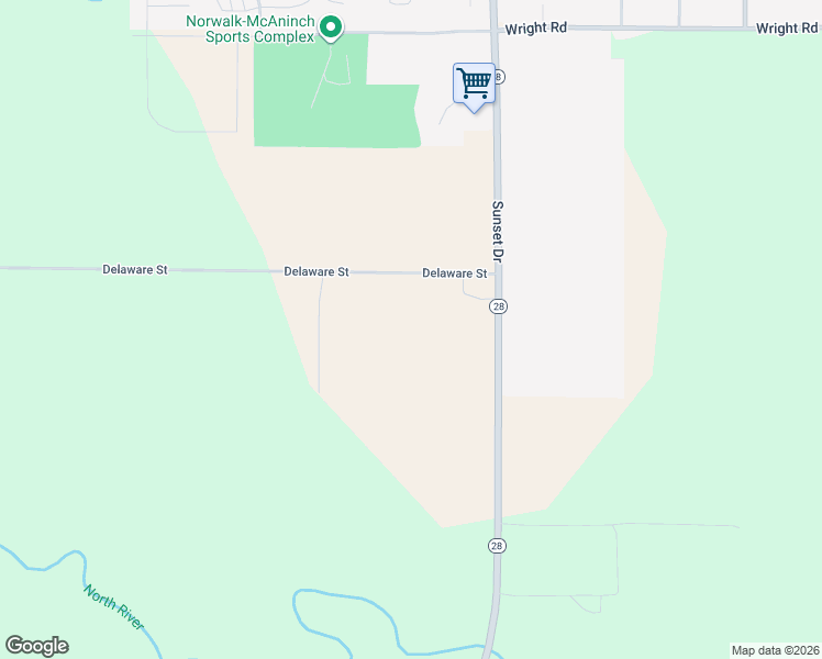 map of restaurants, bars, coffee shops, grocery stores, and more near 4550 Iowa 28 in Norwalk