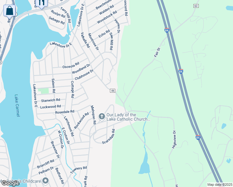 map of restaurants, bars, coffee shops, grocery stores, and more near 18 Terry Hill Road in Carmel Hamlet