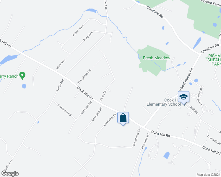 map of restaurants, bars, coffee shops, grocery stores, and more near 11 Fawn Drive in Wallingford