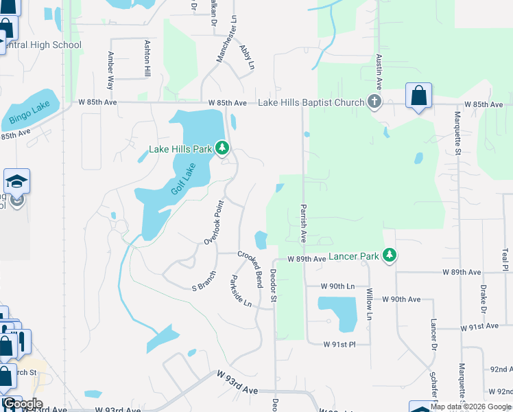 map of restaurants, bars, coffee shops, grocery stores, and more near 8754 Forest Glen Court in Saint John