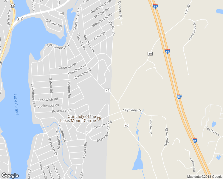 map of restaurants, bars, coffee shops, grocery stores, and more near 18 Terry Hill Road in Carmel Hamlet