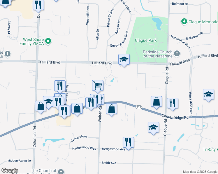 map of restaurants, bars, coffee shops, grocery stores, and more near 1832 Century Oaks Drive in Westlake