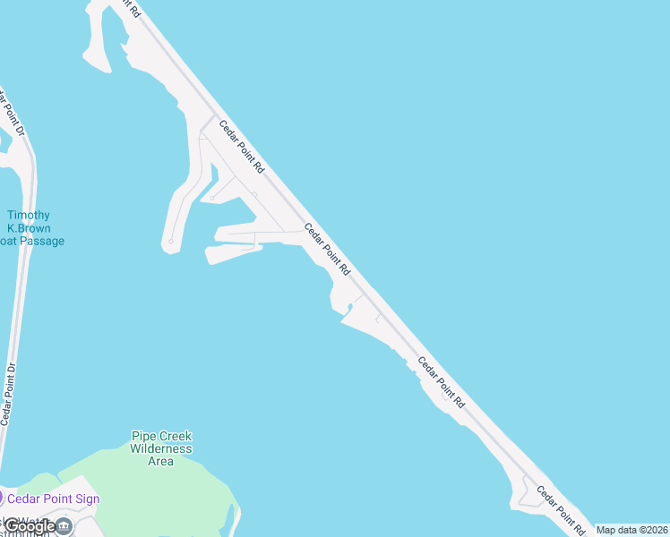 map of restaurants, bars, coffee shops, grocery stores, and more near 1443 Cedar Point Road in Sandusky