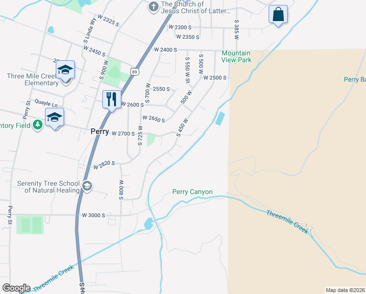 map of restaurants, bars, coffee shops, grocery stores, and more near 429 West 2750 South in Brigham City