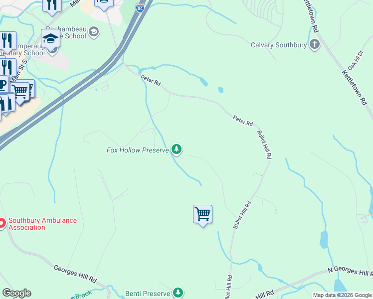 map of restaurants, bars, coffee shops, grocery stores, and more near 190 Sleepy Hill Road in Southbury