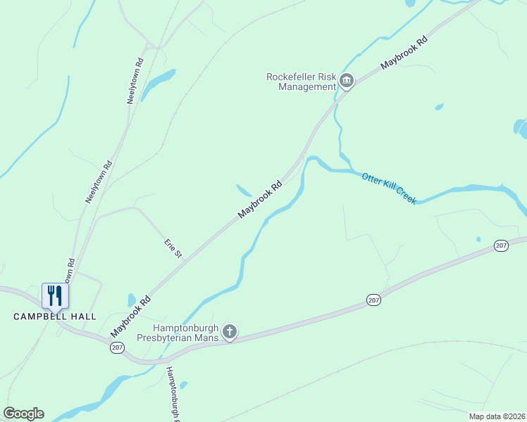 map of restaurants, bars, coffee shops, grocery stores, and more near 104 Maybrook Road in Campbell Hall