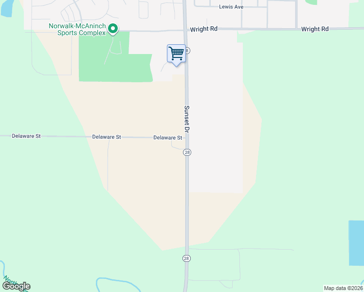 map of restaurants, bars, coffee shops, grocery stores, and more near 4550 Iowa 28 in Norwalk