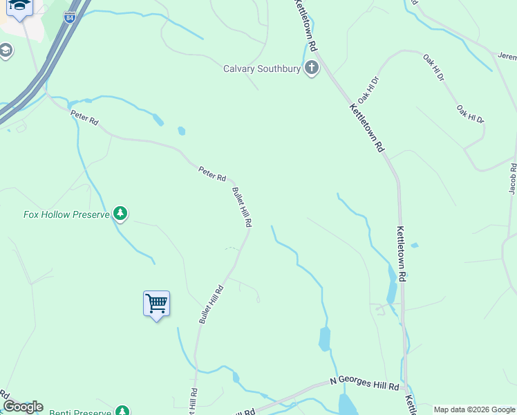 map of restaurants, bars, coffee shops, grocery stores, and more near 793 Bullet Hill Road in Southbury