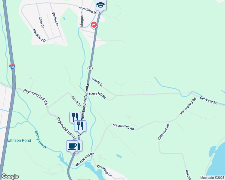map of restaurants, bars, coffee shops, grocery stores, and more near 4 Brian Boulevard in Montville