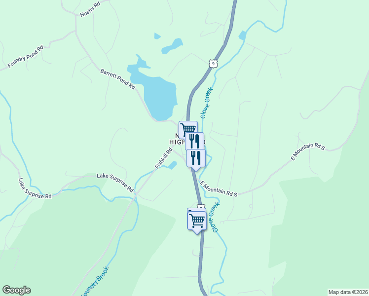 map of restaurants, bars, coffee shops, grocery stores, and more near 3175 Albany Post Road in Cold Spring