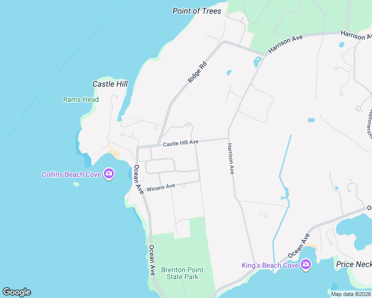 map of restaurants, bars, coffee shops, grocery stores, and more near 22 Castle Hill Avenue in Newport