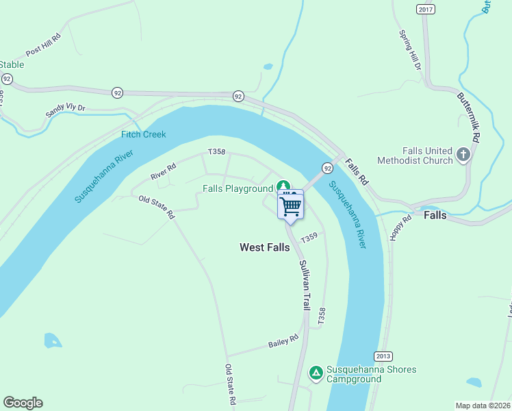 map of restaurants, bars, coffee shops, grocery stores, and more near 120 Woodside Avenue in Falls