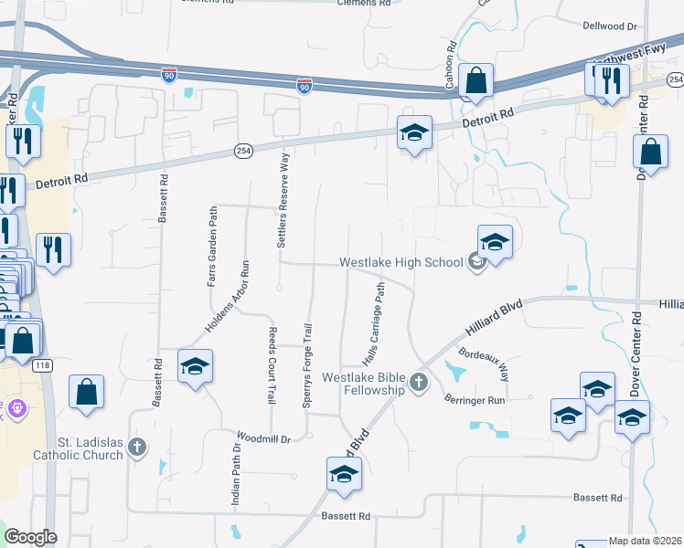 map of restaurants, bars, coffee shops, grocery stores, and more near 1826 Coe's in Post Run