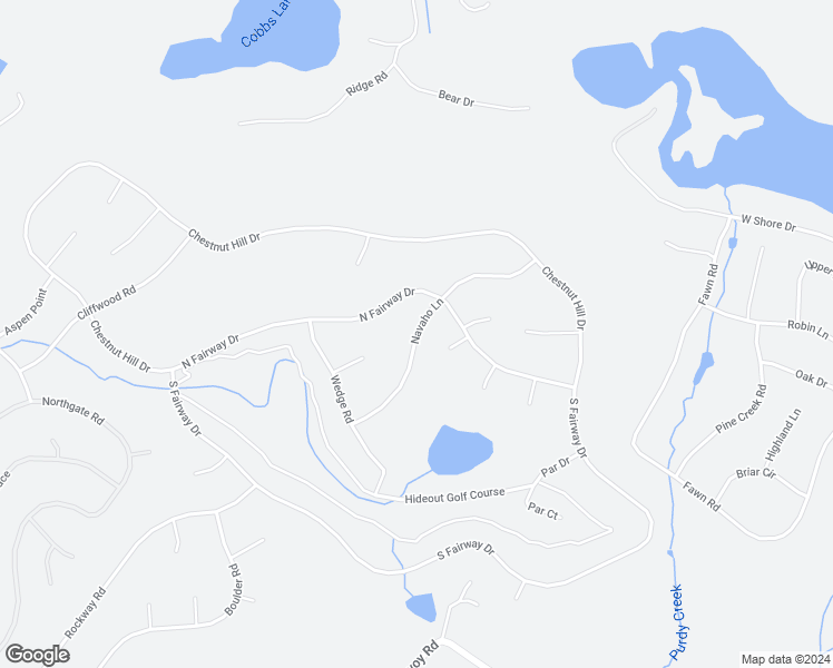 map of restaurants, bars, coffee shops, grocery stores, and more near Navaho Lane in Wayne County