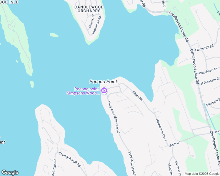 map of restaurants, bars, coffee shops, grocery stores, and more near 13 Pocono Point Road in Danbury