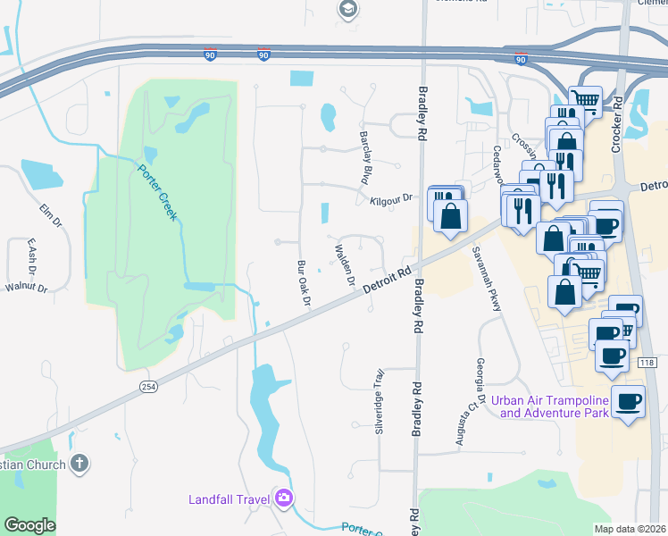 map of restaurants, bars, coffee shops, grocery stores, and more near 30990 Walden Drive in Westlake