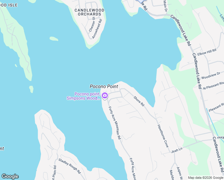 map of restaurants, bars, coffee shops, grocery stores, and more near 13 Pocono Point Road in Danbury