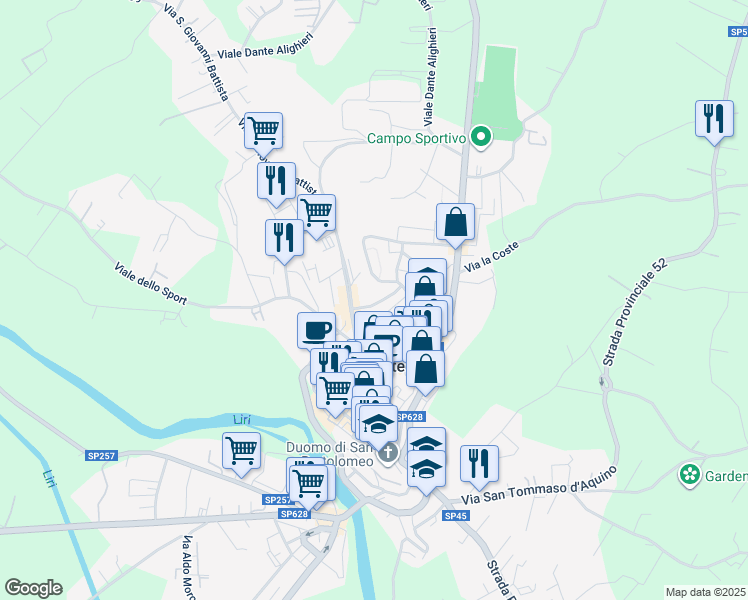 map of restaurants, bars, coffee shops, grocery stores, and more near 1 Via Pietro Micca in Pontecorvo
