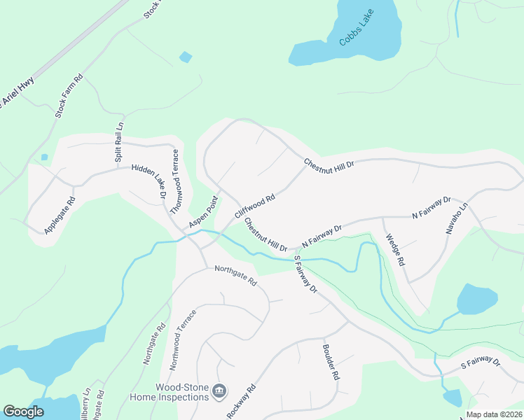 map of restaurants, bars, coffee shops, grocery stores, and more near 3475 Cliffwood Road in Lake Ariel