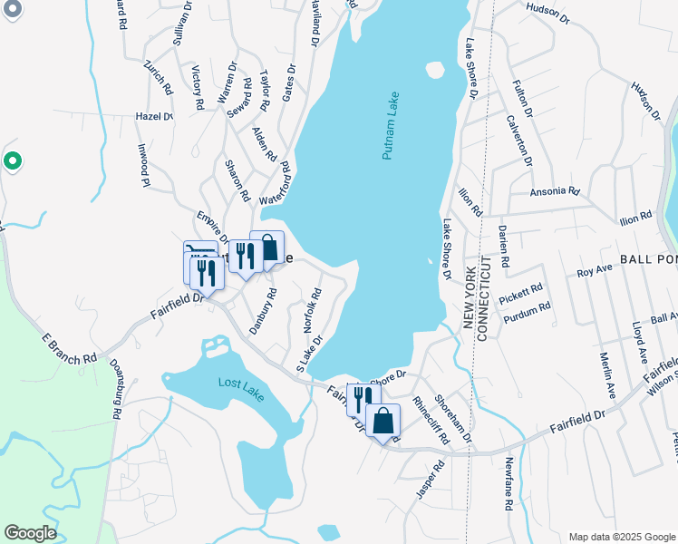 map of restaurants, bars, coffee shops, grocery stores, and more near 70 S Lake Dr in Patterson