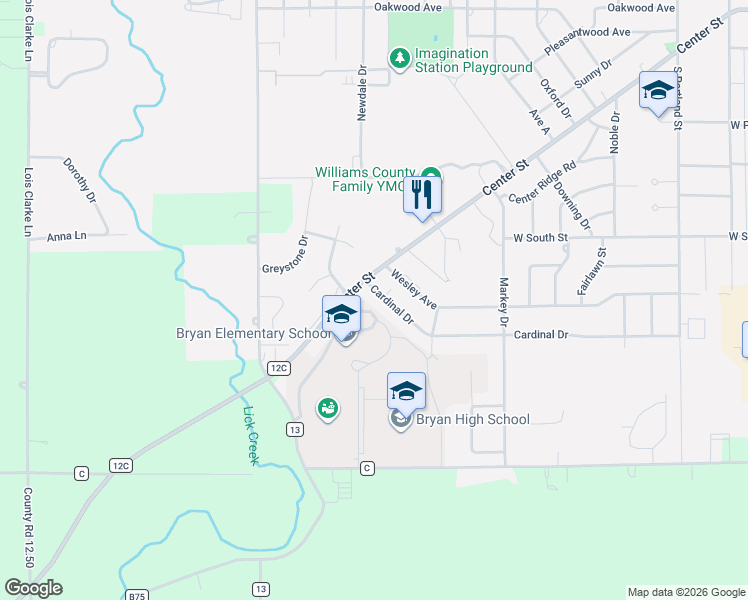 map of restaurants, bars, coffee shops, grocery stores, and more near 1119 Cardinal Drive in Bryan