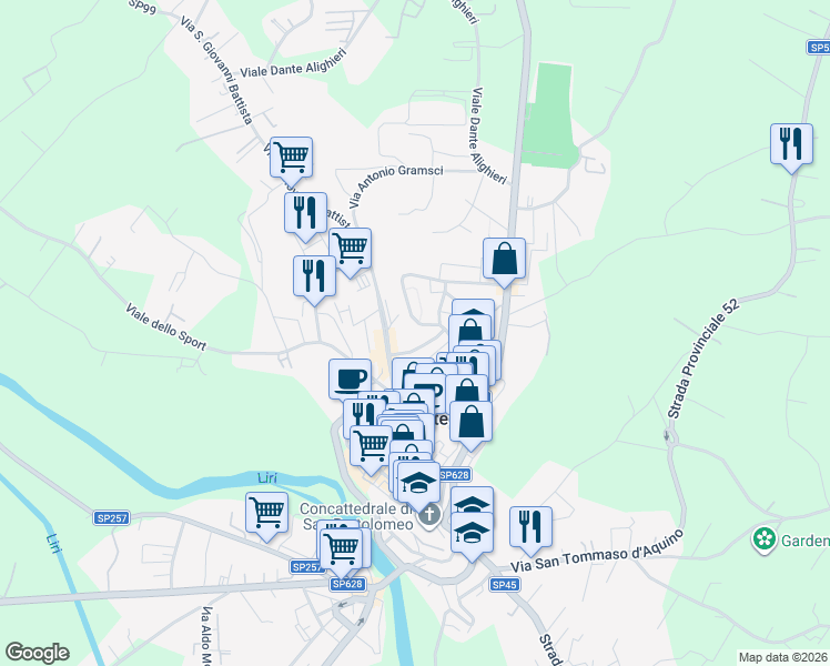 map of restaurants, bars, coffee shops, grocery stores, and more near 1 Via Pietro Micca in Pontecorvo