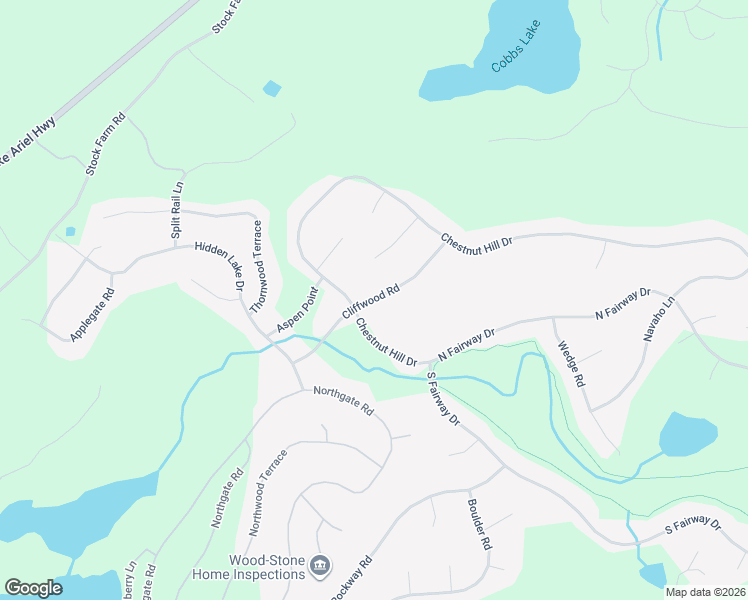 map of restaurants, bars, coffee shops, grocery stores, and more near 3475 Cliffwood Road in Lake Ariel