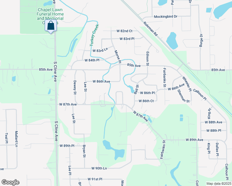 map of restaurants, bars, coffee shops, grocery stores, and more near 8601 Fulton Place in Crown Point