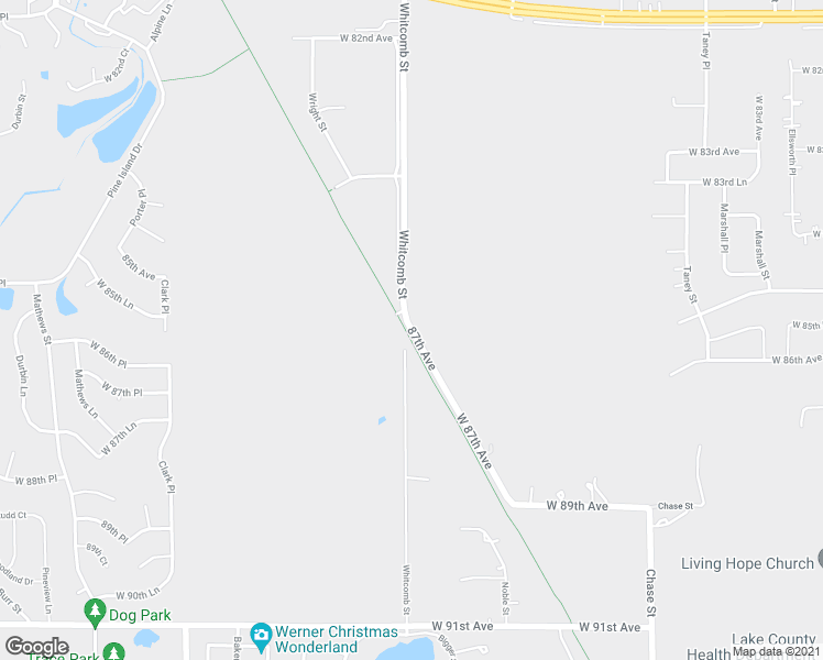 map of restaurants, bars, coffee shops, grocery stores, and more near 87th Avenue in Merrillville