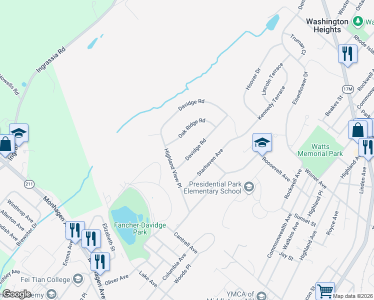 map of restaurants, bars, coffee shops, grocery stores, and more near 10 Davidge Road in Middletown