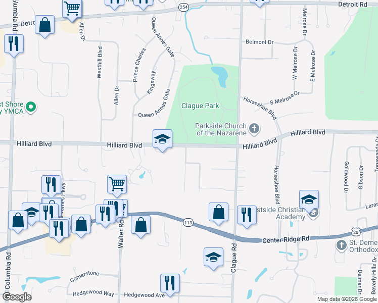 map of restaurants, bars, coffee shops, grocery stores, and more near 1783 Donna Drive in Westlake
