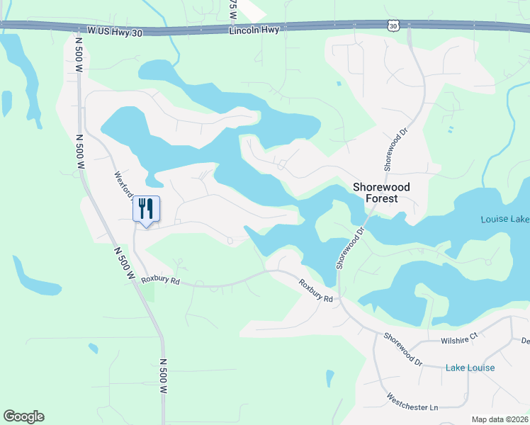 map of restaurants, bars, coffee shops, grocery stores, and more near 280-442 Amhurst Road in Valparaiso