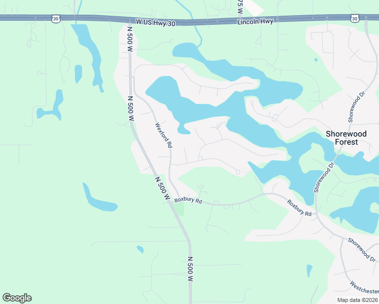 map of restaurants, bars, coffee shops, grocery stores, and more near 491-505 Ashford Lane in Valparaiso