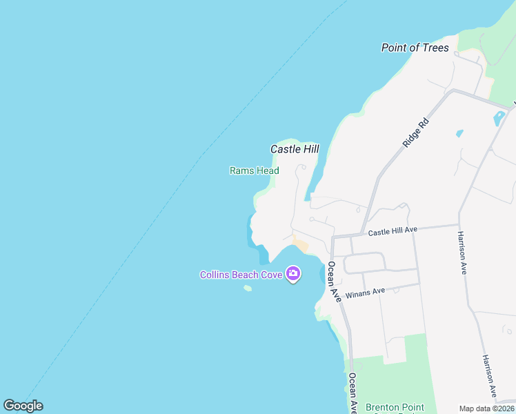 map of restaurants, bars, coffee shops, grocery stores, and more near 800-870 Ocean Avenue in Newport