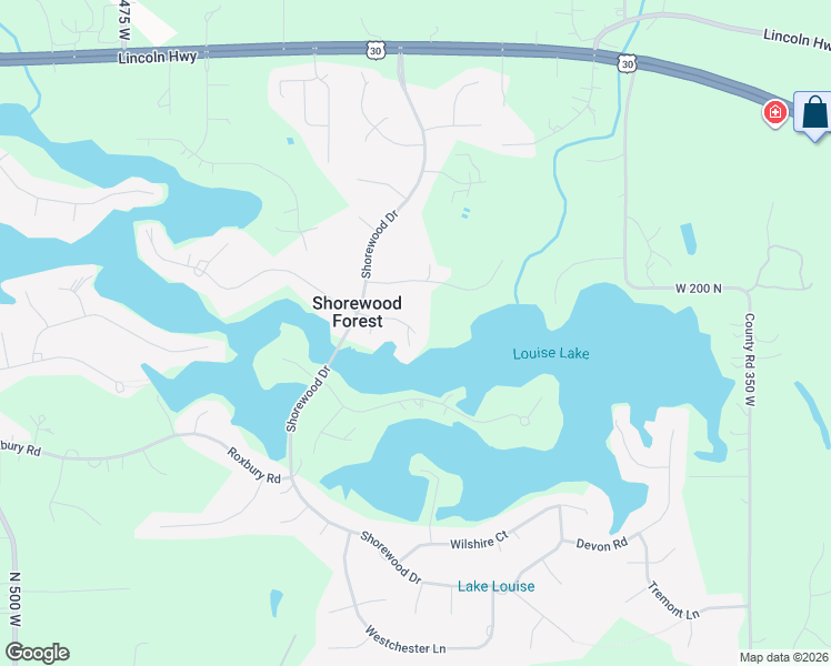 map of restaurants, bars, coffee shops, grocery stores, and more near 401 Scarborough Road in Valparaiso