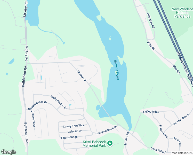 map of restaurants, bars, coffee shops, grocery stores, and more near 25 Swan Hollow Road in New Windsor
