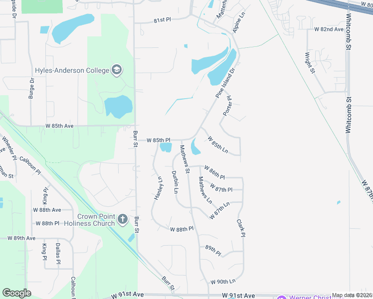 map of restaurants, bars, coffee shops, grocery stores, and more near 8566 Mathews Ct in Crown Point