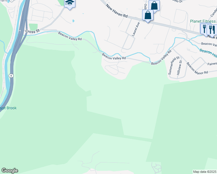 map of restaurants, bars, coffee shops, grocery stores, and more near 5 Avon Court in Beacon Falls