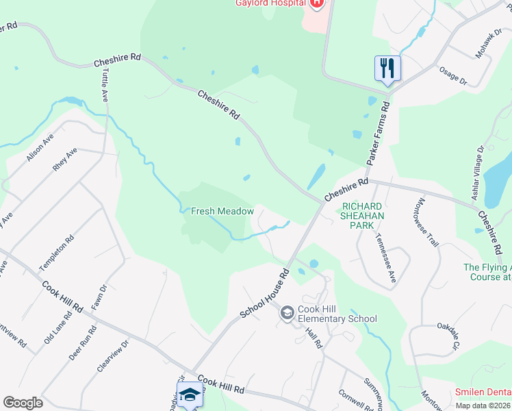 map of restaurants, bars, coffee shops, grocery stores, and more near 14 Rosick Road in Wallingford