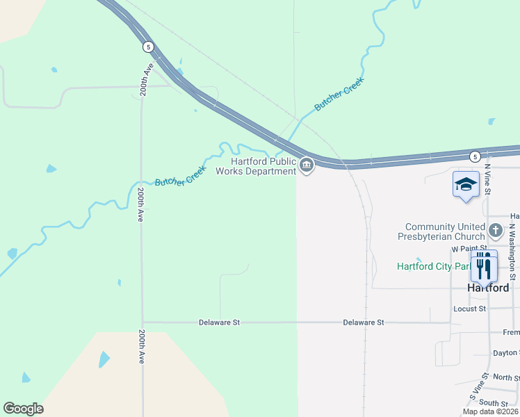 map of restaurants, bars, coffee shops, grocery stores, and more near in Hartford