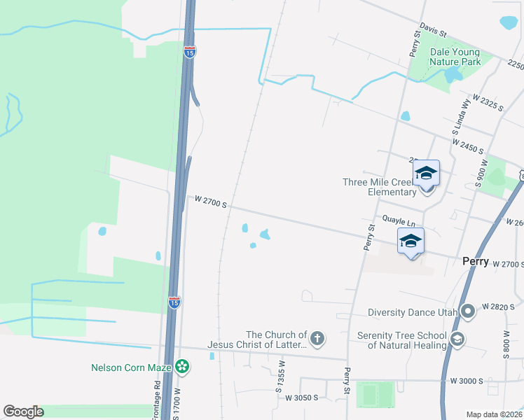 map of restaurants, bars, coffee shops, grocery stores, and more near 1410 West 2700 South in Perry