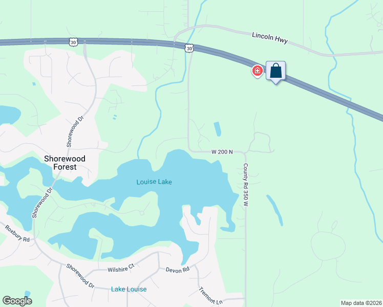 map of restaurants, bars, coffee shops, grocery stores, and more near 200 County Road 375 W in Valparaiso