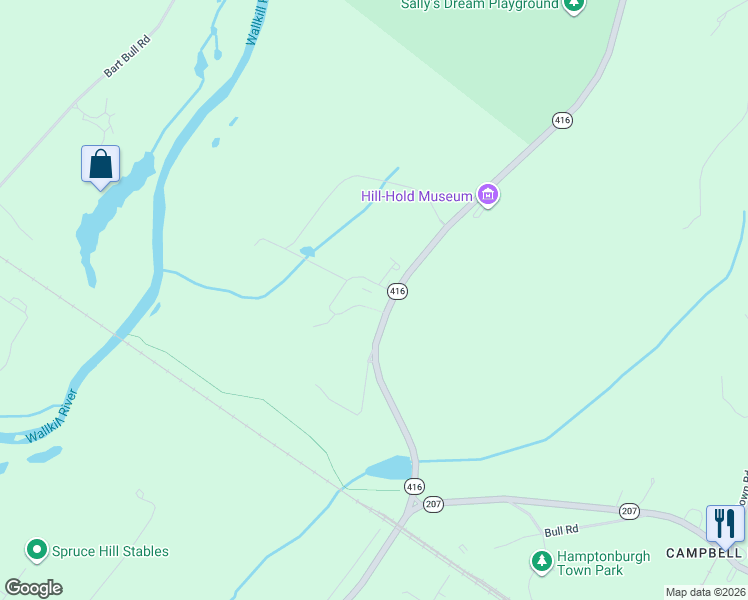 map of restaurants, bars, coffee shops, grocery stores, and more near 90 416 in Hamptonburgh