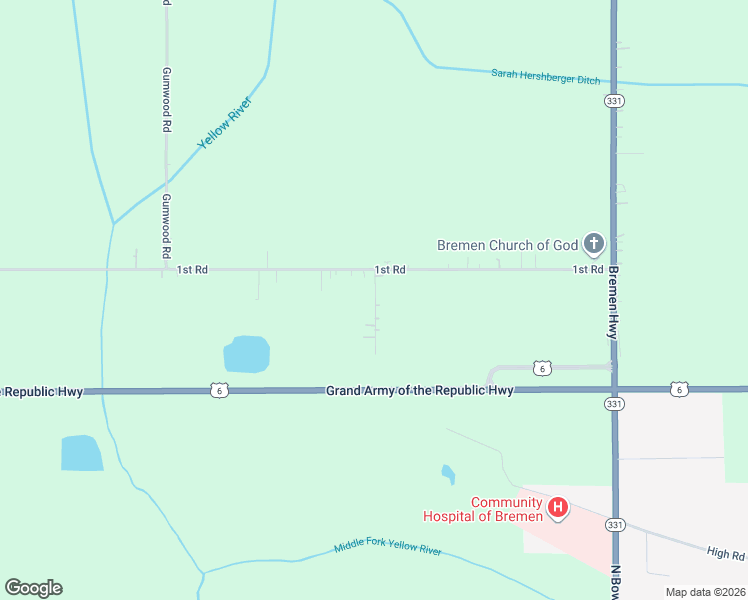 map of restaurants, bars, coffee shops, grocery stores, and more near 1000-1198 Gilbert Lane in Bremen