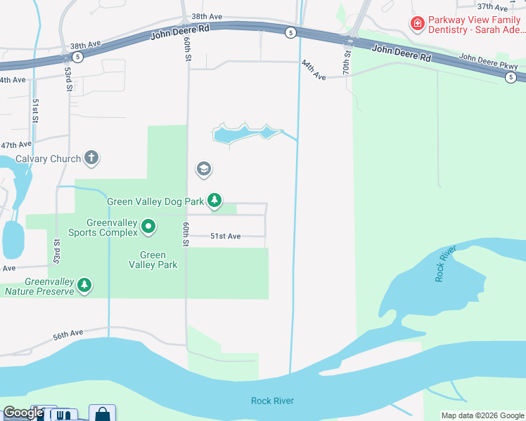 map of restaurants, bars, coffee shops, grocery stores, and more near 6115 50th Avenue in Moline
