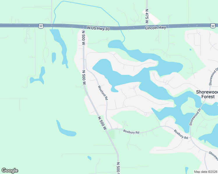 map of restaurants, bars, coffee shops, grocery stores, and more near 401 West Stoney Ridge Court in Valparaiso