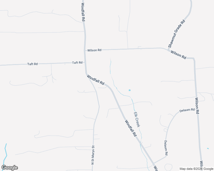 map of restaurants, bars, coffee shops, grocery stores, and more near 1050 Windfall Road in Saint Marys